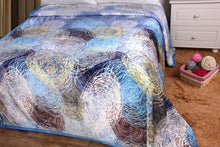 Load image into Gallery viewer, DaDa Bedding Swirly Navy Blue Lagoon Abstract Mink Flannel Fleece Throw Blanket (XY9897)