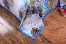 Load image into Gallery viewer, DaDa Bedding Swirly Navy Blue Lagoon Abstract Mink Flannel Fleece Throw Blanket (XY9897)