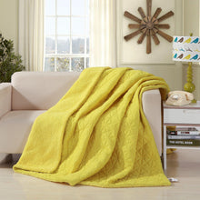 Load image into Gallery viewer, DaDa Bedding Reversible Sunny Yellow Quilt Throw Blanket