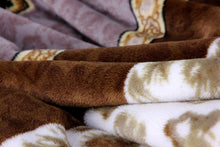 Load image into Gallery viewer, DaDa Bedding Elegant Twilight Lavender Brown Floral Flannel Mink Fleece Throw Blanket (XY9879)