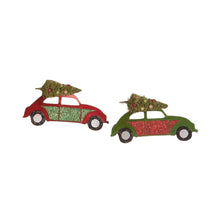 Load image into Gallery viewer, Tin Punch Buggy with Tree Ornament Set of 2 by Bethany Lowe Designs