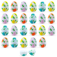 Load image into Gallery viewer, Set of 24 Flowers on White Plastic Easter Eggs, 2.25 Inches Each