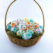 Load image into Gallery viewer, Set of 24 Flowers on White Plastic Easter Eggs, 2.25 Inches Each