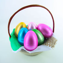 Load image into Gallery viewer, Set of 6 Matte Metallic Finish Large Plastic Easter Eggs 3.15 Inches