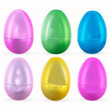 Load image into Gallery viewer, Set of 6 Matte Metallic Finish Large Plastic Easter Eggs 3.15 Inches