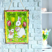 Load image into Gallery viewer, Easter Bunnies on an Egg Hunt Decorative Plaque Wall Sign for Easter Celebrations 10 Inches