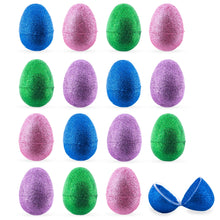 Load image into Gallery viewer, Set of 16 Shiny Glittered Multicolored Plastic Easter Eggs, 2.3 Inches