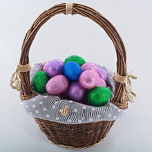 Load image into Gallery viewer, Set of 16 Shiny Glittered Multicolored Plastic Easter Eggs, 2.3 Inches