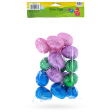 Load image into Gallery viewer, Set of 16 Shiny Glittered Multicolored Plastic Easter Eggs, 2.3 Inches