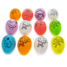 Load image into Gallery viewer, Set of 12 Colorful Printed Solid Plastic Easter Eggs 2.35 Inches DIY Coloring