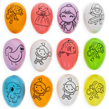 Load image into Gallery viewer, Set of 12 Colorful Printed Solid Plastic Easter Eggs 2.35 Inches DIY Coloring