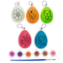Load image into Gallery viewer, Set of 5 Multicolored Solid Plastic Easter Egg Ornaments 4.75 Inches