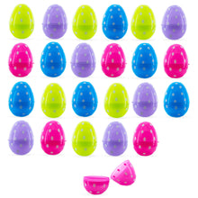Load image into Gallery viewer, Set of 24 Colorful Polka Dot Printed Fillable Plastic Easter Eggs 2.25 Inches