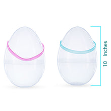 Load image into Gallery viewer, Set of 2 Transparent Jumbo Large Size Plastic Easter Eggs with Handles 10 Inches