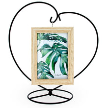 Load image into Gallery viewer, Heart-Shaped Hanging Photo Picture Frame and Black Metal Ornament Stand 9.75 Inches