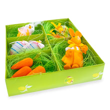 Load image into Gallery viewer, 9 Easter Bunny, Hats, Eggs, Chick, Carrots Figurines