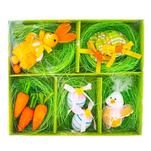 Load image into Gallery viewer, 9 Easter Bunny, Hats, Eggs, Chick, Carrots Figurines
