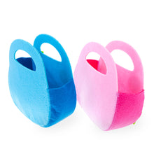 Load image into Gallery viewer, Set of 2 Easter Baskets White Bunnies Pink and Blue Felt Totes 7.5 Inches