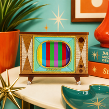 Load image into Gallery viewer, Tune In Customizable TV Brooch by Lipstick &amp; Chrome