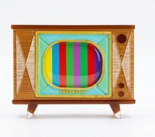 Load image into Gallery viewer, Tune In Customizable TV Brooch by Lipstick &amp; Chrome