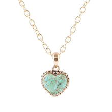 Load image into Gallery viewer, Turquoise Heart Pendant and Bronze Necklace