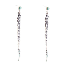 Load image into Gallery viewer, Turquoise Long Woven Seed Bead Earrings