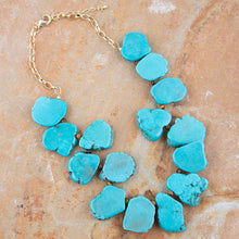 Load image into Gallery viewer, Turquoise Magnesite Slab Golden Necklace