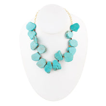Load image into Gallery viewer, Turquoise Magnesite Slab Golden Necklace
