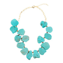 Load image into Gallery viewer, Turquoise Magnesite Slab Golden Necklace