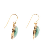 Load image into Gallery viewer, Blue Turquoise Rope My Heart and Golden Earrings