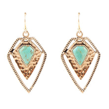 Load image into Gallery viewer, Turquoise Shield Earrings