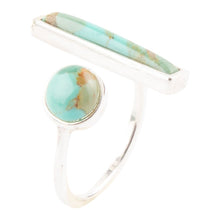 Load image into Gallery viewer, Blue Turquoise Size Adjustable Sterling Silver Ring