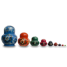 Load image into Gallery viewer, Set of 9 Rainbow Collection Blue Nesting Dolls  4.75 Inches