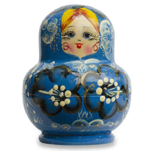 Load image into Gallery viewer, Set of 9 Rainbow Collection Blue Nesting Dolls  4.75 Inches