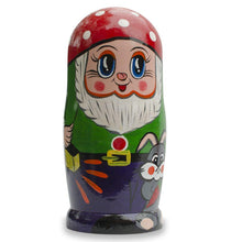 Load image into Gallery viewer, Set of 7 Gnomes Wooden Nesting Dolls 8 Inches