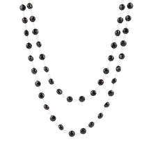 Load image into Gallery viewer, Two Row Onyx and Sterling Silver Necklace