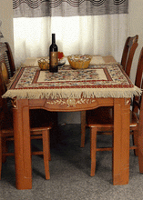 Load image into Gallery viewer, Tache Festive Red Yuletide Blooms Tapestry Tablecloths (5598)