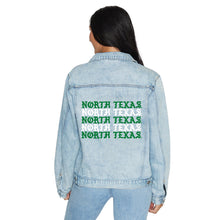 Load image into Gallery viewer, North Texas Mean Green Gothic Denim Jacket