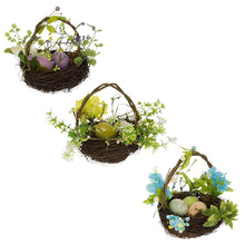 Load image into Gallery viewer, Set of 3 Easter Baskets with Eggs and Spring Flowers
