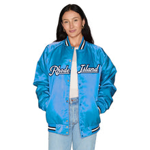 Load image into Gallery viewer, Rhode Island Rams Satin Letterman Bomber Jacket