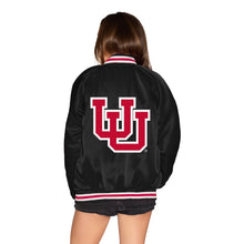 Load image into Gallery viewer, Utah Satin Letterman Bomber Jacket