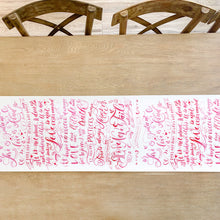 Load image into Gallery viewer, Love Never Fails Valentine's Day Table Runner