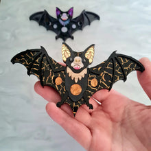 Load image into Gallery viewer, Vampire Bat Statement Necklace PURPLE GALAXY by Cherryloco