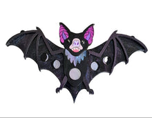 Load image into Gallery viewer, Vampire Bat Statement Necklace PURPLE GALAXY by Cherryloco