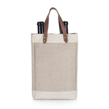 Load image into Gallery viewer, Pinot Jute 2 Bottle Insulated Wine Bag
