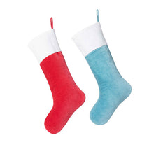 Load image into Gallery viewer, Velvet Stockings with Shimmery Linen Cuff Set of 2
