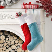 Load image into Gallery viewer, Velvet Stockings with Shimmery Linen Cuff Set of 2