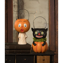 Load image into Gallery viewer, Vintage Black Cat in Pumpkin by Bethany Lowe Designs