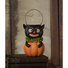 Load image into Gallery viewer, Vintage Black Cat in Pumpkin by Bethany Lowe Designs