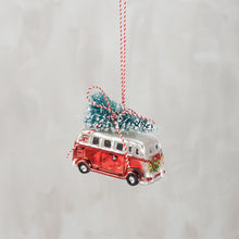 Load image into Gallery viewer, Vintage Bus Glass Ornament